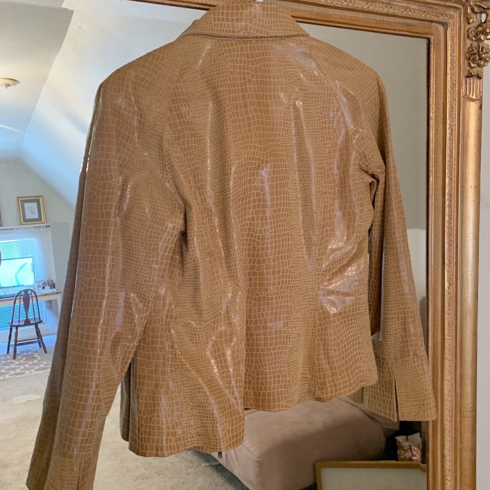 Snake skin leather coat